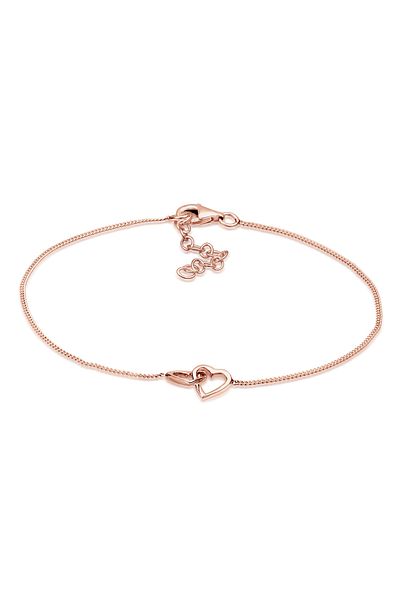 ELLI Armband Damen Herz verschlungen Bindung aus 925 Sterling Silber rosévergoldet