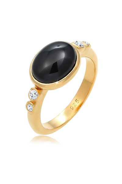 ELLI Ring Frau Cocktail Onyx Topas Edelstein 925 Sterling Silber