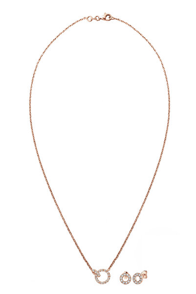 ELLI Schmuckset Kette Stecker Geo Kristalle 925 Silber