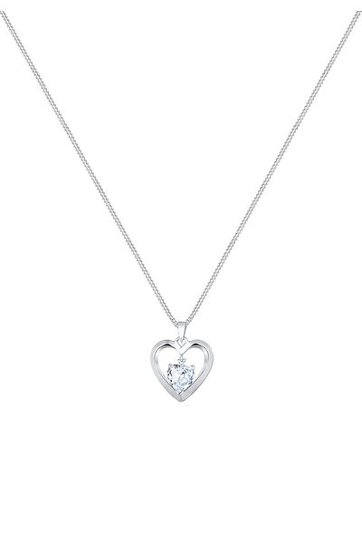 ELLI Halskette Herz Diamant (0,015 ct.) Zirkonia 925 Silber