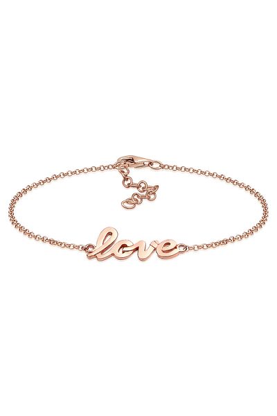 ELLI Bracelet Love-schriftzug 925 Sterling Silber Rosegold