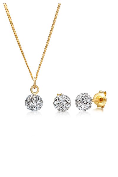 ELLI Schmuckset Basic Elegant Kristalle 925 Silber