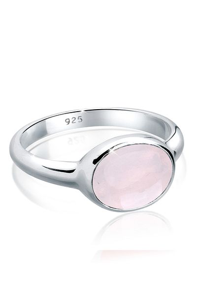 ELLI Ring Rosenquarz Solitär 925 Sterling Silber