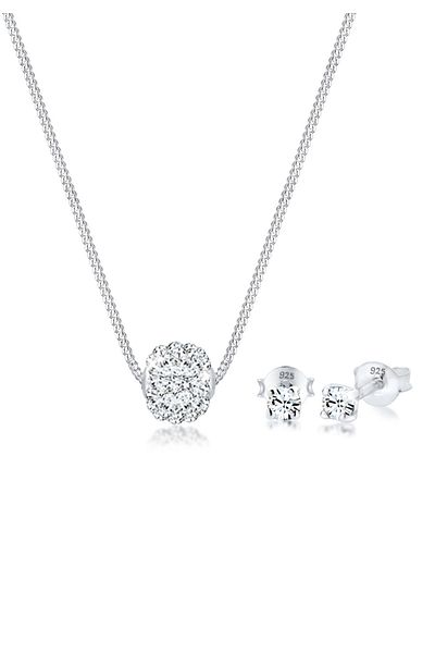 ELLI Schmuckset Collier Kugel Kristalle 925 Gümüş