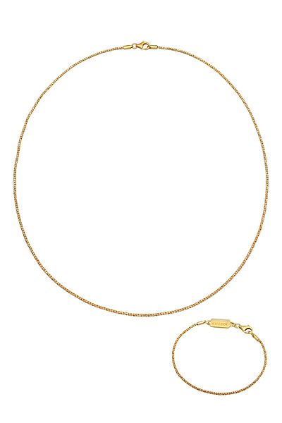 KUZZOI Schmuckset Kette Armband Kordel Basic 925 Silber
