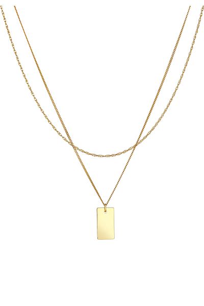ELLI Halskette Damen Layer Rechteck Halskette Twisted Basic Minimal Trend 925 Sterling Silber