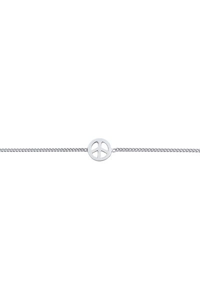 ELLI Halskette Choker Peace Symbol Frieden 925 Silber