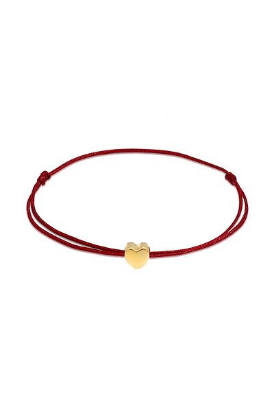 ELLI Armband Damen Herz-Anhänger elastisch Basic mit Nylon blau aus 925 Sterling Silber