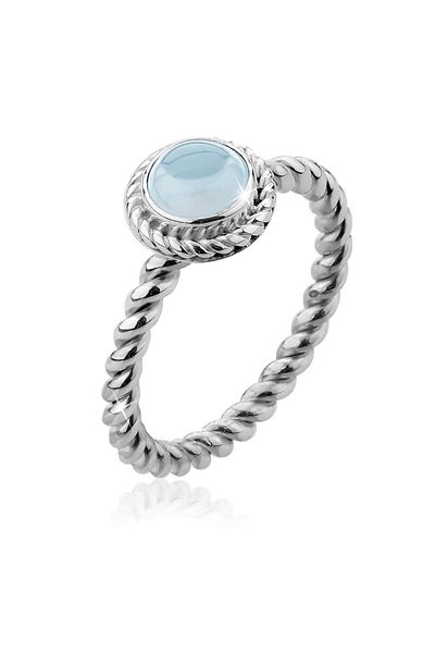 Nenalina March Boho 925 Silberring – Aquamarin-Geburtsstein-Ring