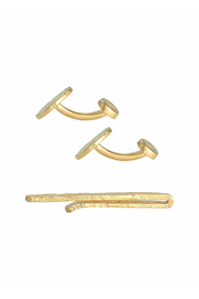 KUZZOI Schmuckset Manschettenknöpfe Krawattennadel Organic 925 Silber