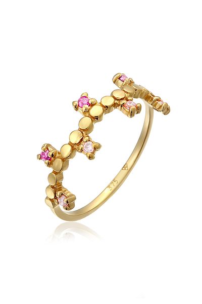 HAZE & GLORY Ring Hg - Ring Damen aus 375 Gelbgold, Schmuck Damen, Goldring, mit Saphir, Mo