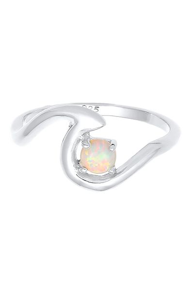 ELLI Ring Welle Wave Maritim Synthetischer Opal 925 Silber