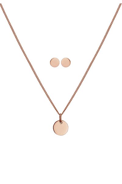 ELLI Schmuckset Basic Set Kreis Halskette Ohrstecker 925 Silber