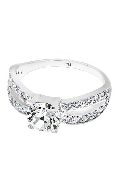 ELLI Ring Solitär Glamourös Kristall 925 Silber