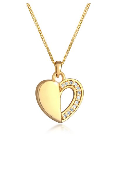 ELLI Halskette Damen Herz-Anhänger Infinity Love mit Diamant (0,06 CT.) in 925 Sterling Silber