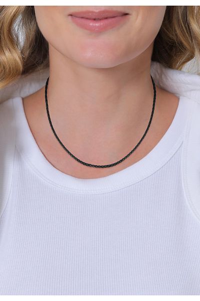 Nenalina Halskette Lederhalsband Basic Kette Kombinierbar 925 Silber
