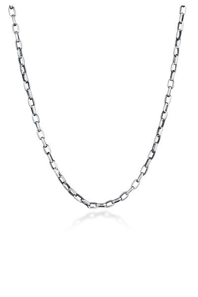 KUZZOI Halskette Herren Rundanker Oval Basic 925 Silber