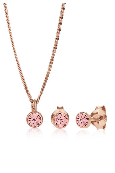 ELLI Schmuckset Basic Elegant Kristal 925 Gümüş