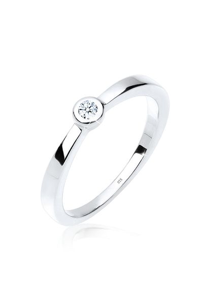 ELLI 0,03 ct. 925er Silberring mit Solitärdiamant