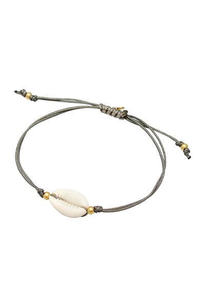ELLI Armband Damen Kauri Muschel Meer Nylon Trend verstellbar aus 925 Sterling Silber vergoldet