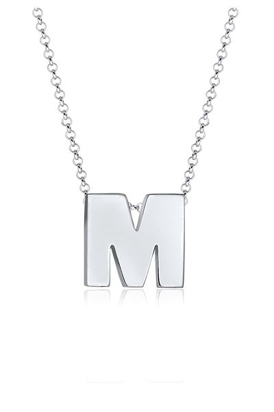 ELLI Halskette Buchstabe M First Trend Minimal 925 Silber