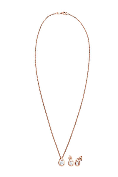 ELLI Schmuckset Tropfen Damla Zirkonya Klassik 925 Ayar Gümüş