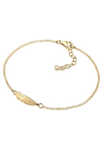 ELLI Damen-Feder-Halskette – Festival Boho Basic, Armband aus 925er Sterlingsilber