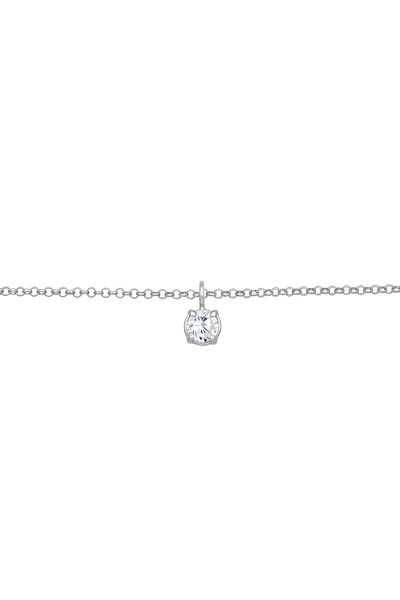 ELLI Halskette Choker Zirkonia Solitär Basic 925 Sterling Silber