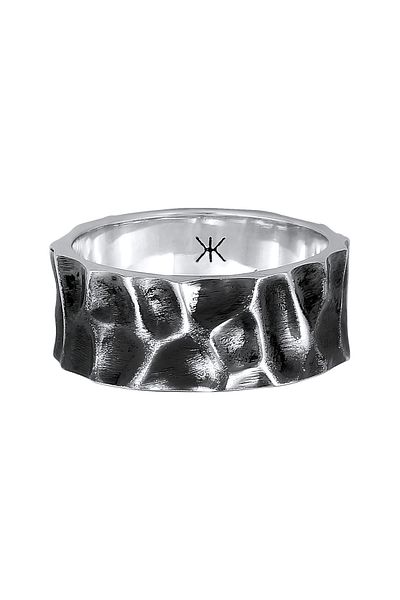 KUZZOI Ring Herren Bandring Geschmiedet Kullanılmış Görünüm 925 Silber
