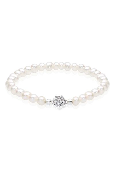 ELLI Armband Süßwasserperlen Kristalle 925 Silber