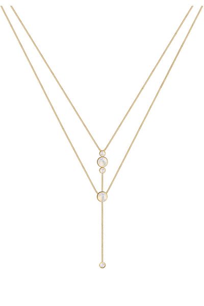 ELLI Halskette Halskette Y-kette Boho Layer Mondstein Elegant 925 Sterling Silber