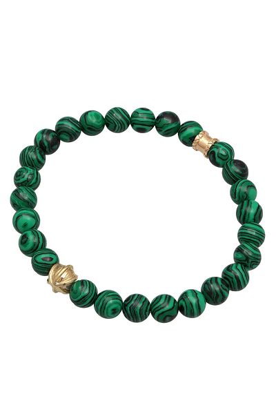 KUZZOI Armband Herren Oxidiert Achat Malachit Look 925er Silber
