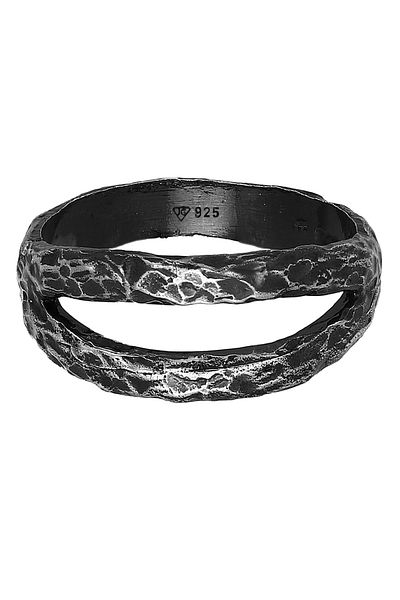 HAZE & GLORY Ring Bandring - Twin Oxid Finish 925 Silber