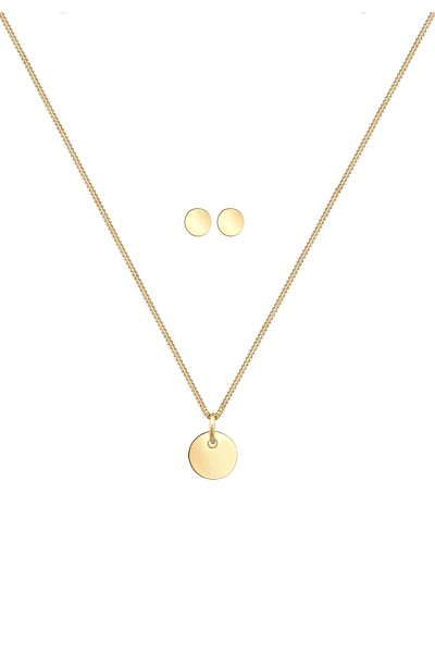 ELLI Schmuckset Basic Set Kreis Halskette Ohrstecker 925 Silber