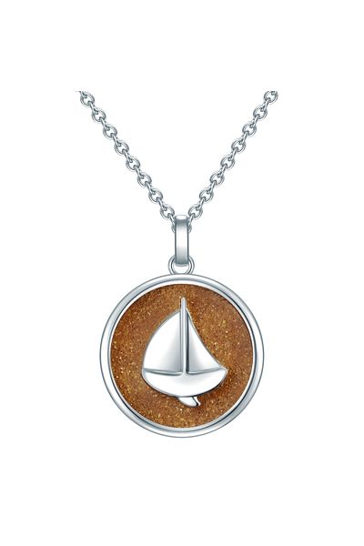 STRANDGLÜCK Silberhalskette Kette mit Anhänger Sterling Silber Sand