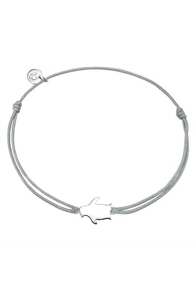 Glanzstücke München Textilarmband Armband Sterling Silber Textil (grau)