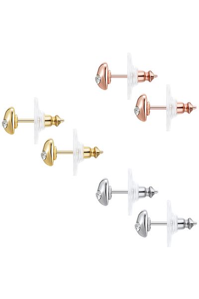 Lulu & Jane Modeschmuckohrstecker 3er Set Ohrstecker üç Renkli Glaskristall weiß