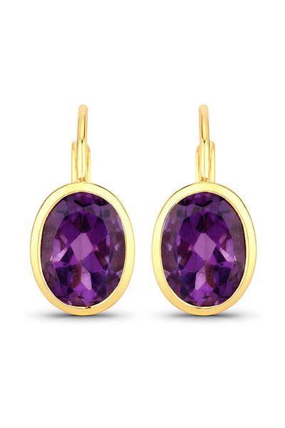 Rafaela Donata Edelsteinohrhänger Ohrhänger Sterling Silber gelbvergoldet Amethyst
