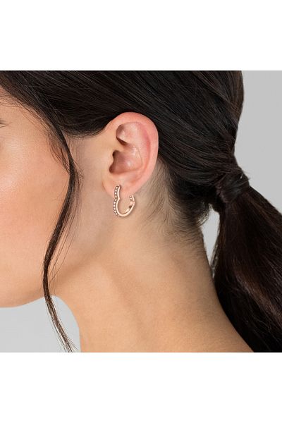 Rafaela Donata Silberohrcreolen Klappcreolen Sterling Silber roségold Zirkonia weiß