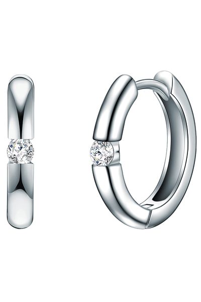 Trilani Silberohrcreolen Creolen Sterling Silber Zirkonia weiß