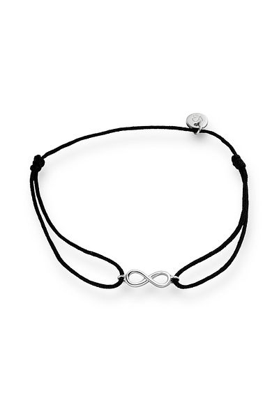 Glanzstücke München Textilarmband Armband Sterling Silber Textil (schwarz)