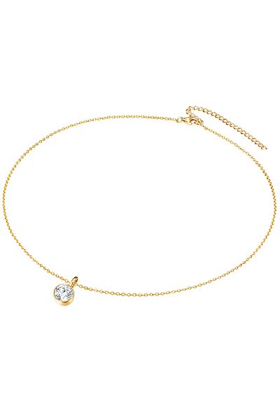 Rafaela Donata Ohrstecker mit Kristallen von Swarovski® Set (Kette+Ohrstecker) Sterling Silber gelbgold verziert mi