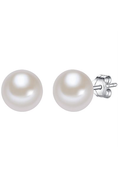 Valero Pearls Perlenohrstecker Ohrstecker Sterling Silber Süßwasser-Zuchtperle weiß
