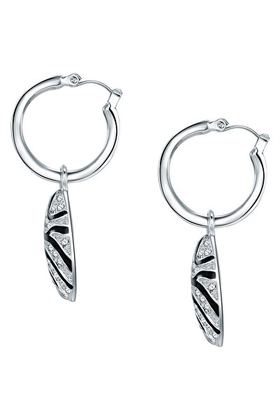 Lulu & Jane Ohrcreolen mit Kristallen von Swarovski® Klappcreolen verziert mit Kristallen von Swarovski® weiß