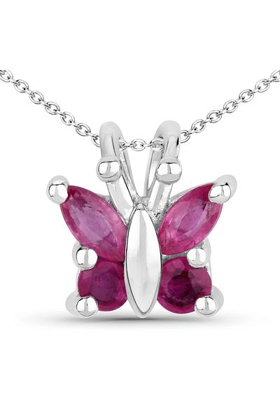 Rafaela Donata Edelsteinkette Kette mit Anhänger Sterling Silber Rubin