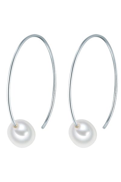 Valero Pearls Perlenohrhänger Ohrhänger Sterling Silber Süßwasser-Zuchtperle weiß