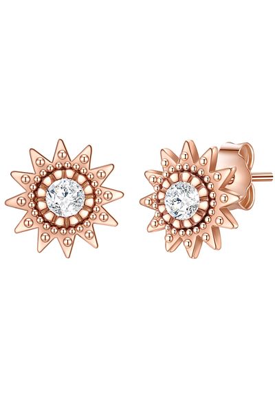 Glanzstücke München Silberohrstecker Ohrstecker Sterling Silber pembe altın Zirkonia weiß