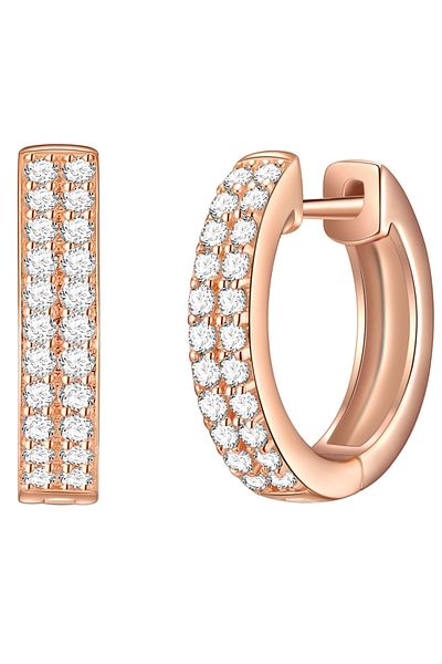 Rafaela Donata Silberohrcreolen Klappcreolen Sterling Silber roségold Zirkonia weiß