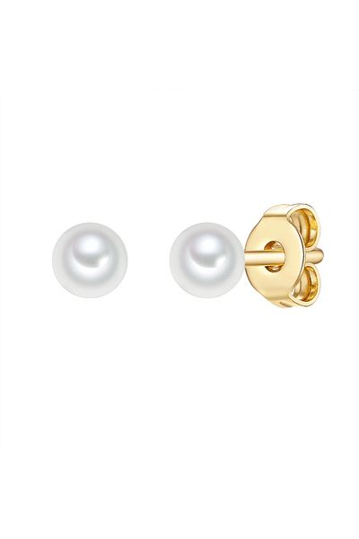 Trilani Silberohrstecker Ohrstecker Sterling Silber gelbgold Muschelkernperle