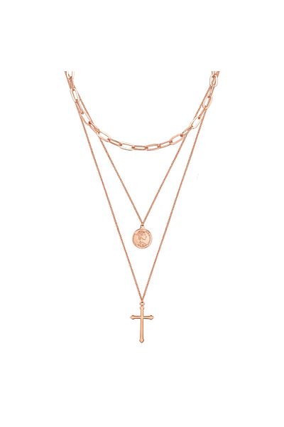 Lulu & Jane Modeschmuckhalskette Kette pembe altın